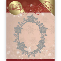 Billede: skære/prægeskabelon juleblomst ramme, PRECIOUS MARIEKE DIE PM10126, 10,7 x 13,4 cm