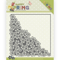 Billede: skæreskabelon ramme med stort blomsterhjørne, PRECIOUS MARIEKE DIE PM10145, 13x13,2cm 