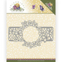 Billede: skæreskabelon bred sommerbort med blomster og sommerfugle, PRECIOUS MARIEKE DIE PM10158, 13,3x8,5cm 
