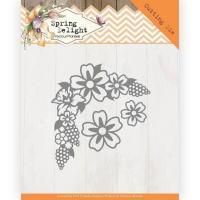 Billede: skæreskabelon blomster/bær hjørne, PRECIOUS MARIEKE DIE PM10173, 7,3x7,8cm 