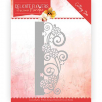 Billede: skæreskabelon blomsterbort, hvor den ikke bliver skåret fra i den lige side, PRECIOUS MARIEKE DIE PM10178, 12,5x5,6cm 