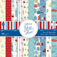 Billede: Docrafts Papermania, Ahoy There, 32 ark, 16 designs, enkeltsidet, 30,5x30,5cm, førpris kr. 70,- nupris