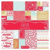 Billede: 12 days of christmas papirpakning 12 designs, 24 ark, 30,5x30,5cm, førpris kr. 64,- nupris
