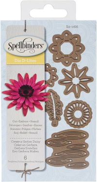 Billede: skære/prægeskabelon gerbera tusindfryd, Create a Gerber Daisy, Spellbinders S2-066