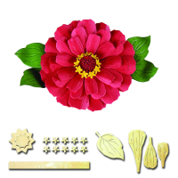 Billede: skære/prægeskabelon Zinnia (Frøkenhat) Zinnia Spellbinders S2-164