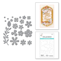 Billede: skære/prægeskabelon Petite Floral Potpourri Etched Dies (S3-420), Spellbinders