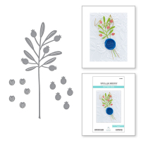 Billede: skæreskabelon gren med bær,  Berry Sprig Etched Dies (S3-461), Spellbinders