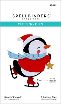 Billede: skære/prægeskabelon pingvin på skøjter, Dancin´ Penguin, Spellbinders S3-482 