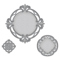 Billede: spellbinders Nestabilities Art Deco Savoy Decorative Accent Etched Dies, Frame: 3.90 x 3.90 inch, Insert: 2.50 x 2.50 inch, Tag: 1.65 x 1.65 inch
