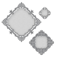 Billede: spellbinders Nestabilities Art Deco Savoy Decorative Element Etched Dies, Frame: 4.20 x 4.20 inch, Insert: 2.50 x 2.50 inch, Tag: 1.50 x 1.50 inch