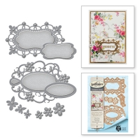 Billede: spellbinders  Shapeabilities Floral Tags,  Rectangle Frame: 3.25 x 2.00 in, Rectangle Insert: 2.00 x 1.90 in, Oval Frame: 3.25 x 2.30 in Oval Insert: 1.75 x 0.90 in, Flowers A: 0.45-0.65 x 0.50-0.75 in