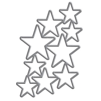 Billede: spellbinders Cascading Stars Etched, Approximate Size(s): 4.20 x 6.00