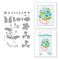Billede: skære/prægeskabelon blomster, Stylish Oval  Hello You Floral, Spellbinders, s5-565