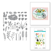 Billede: skære/prægeskabelon blomster og planter, Garden Builder, Spellbinders S5-580, trillebøren købes separat