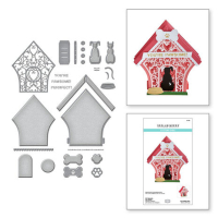 Billede: skære/prægeskabelon hundehus, 3D Vignette Pet House Etched Dies (S6-199), Spellbinders