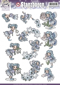 Billede: magical winter dejlig lille alfepige, udstanset yvonne design