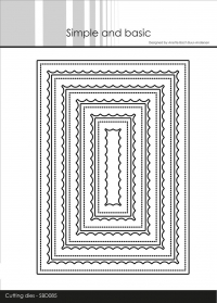 Billede: skæreskabelon rektangulær ramme med scallop udskåret inderkant, Simple and Basic die “Inner Scallop Rectangle