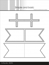 Billede: skæreskabelon dobbeltflag til foldning, Simple and Basic die “Large Flag