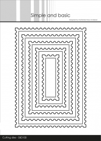 Billede: skæreskabelon rektangulær dies med takkekant, Simple and Basic die “Stamp - Rectangle