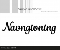 Billede: skæreskabelon Navngivning, Simple and Basic die Navngivning, SBD144, 
13,7x3,5cm, førpris kr. 56,- nupris