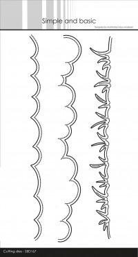 Billede: skære/prægeskabelon bølger, skyer og græs med piercing, Simple and Basic die 