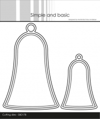 Billede: skæreskabelon 2 klokketags med pyntepapirdies, Simple and Basic die 