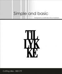 Billede: skæreskabelon TILLYKKE, Simple and Basic die 