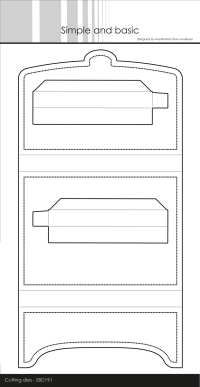 Billede: skære/prægeskabelon A6 æske til kort, Simple and Basic die 