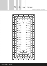 Billede: skæreskabelon rektangel til mini slimcard med stjerner i kanten, 5 dies, Simple and Basic die 