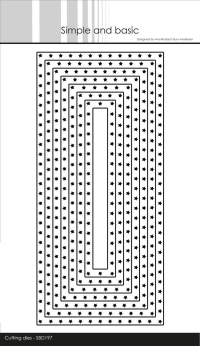 Billede: skæreskabelon rektangel med stjerner i kanten til slimcard, 7 dies, Simple and Basic die 