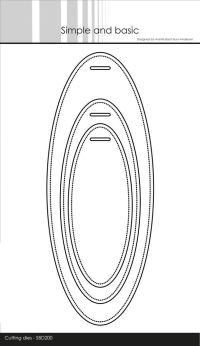 Billede: skæreskabelon 3 ovale tags, Simple and Basic die 