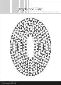 Billede: skæreskabelon oval med hjerter rundt i kanten, Simple and Basic die 