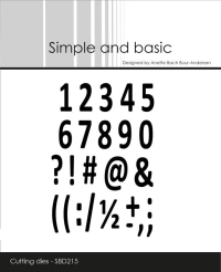 Billede: skæreskabelon tal og tegn, Simple and Basic die 