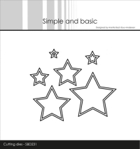 Billede: skæreskabelon stjerner i forskellige størrelser, Simple and Basic die 