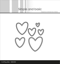 Billede: skæreskabelon hjerter i forskellige størrelser, Simple and Basic die 