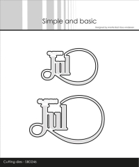Billede: skæreskabelon GLÆDELIG Jul i snørkel, skal bruges sammen med p600936, der købes separat. Simple and Basic die 