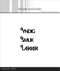 Billede: skæreskabelon danske ord med ring YNDIG, SMUK, LÆKKER, Simple and Basic die 