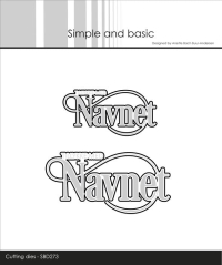 Billede: skæreskabelon til stempel, der købes separat, TILLYKKE MED Navnet, Simple and Basic die 