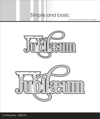 Billede: skæreskabelon til stempel, der købes separat, TILLYKKE MED DIT Jubilæum, Simple and Basic die 