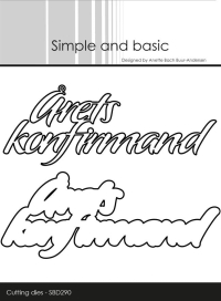 Billede: skæreskabelon Årets konfirmand med skygge, Simple and Basic die 