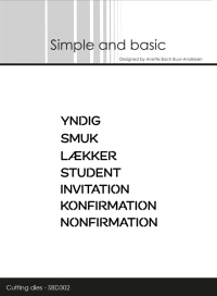 Billede: skæreskabelon Simple and Basic die YNDIG, SMUK, LÆKKER, STUDENT, INVITATION, KONFIRMATION, NONFIRMATION, SBD302, Passer ind i SBD300