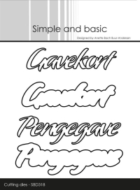 Billede: skæreskabelon Gavekort og Pengegave med skygge, Simple and Basic die, SBD318, Pengegave: 8,4x2,5cm