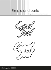 Billede: skæreskabelon God Jul med skygge, Simple and Basic die 