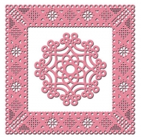 Billede: skæreskabelon Dainty Dutch Deco Frame, dl141, 121x121mm cheery lynn, tilbud, førpris kr. 135,- nupris