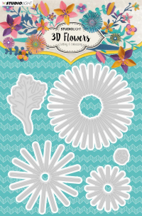 Billede: skæreskabelon STUDIO LIGHT DIES STENCILSL178, 3D FLOWERS, førpris kr. 60,00, nupris