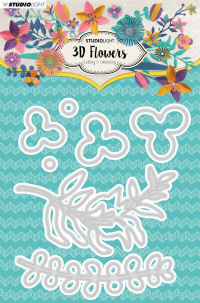 Billede: skæreskabelon STUDIO LIGHT DIES STENCILSL179, 3D FLOWERS, førpris kr. 60,00, nupris
