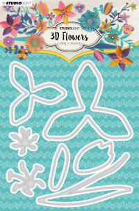 Billede: skæreskabelon STUDIO LIGHT DIES STENCILSL180, 3D FLOWERS, førpris kr. 60,00, nupris