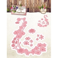 Billede: skære/prægeskabelon blomstersnørkel, studio light, STENCILHH21, førpris kr. 76,- nupris