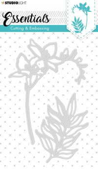 Billede: skæreskabelon blomster og blad, Studio Light Dies STENCILSL260, førpris kr. 68,- nupris