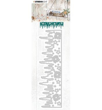 Billede: skæreskabelon kant af istapper og snekrystaller, Studio Light Dies STENCILWC328, 42x142mm 